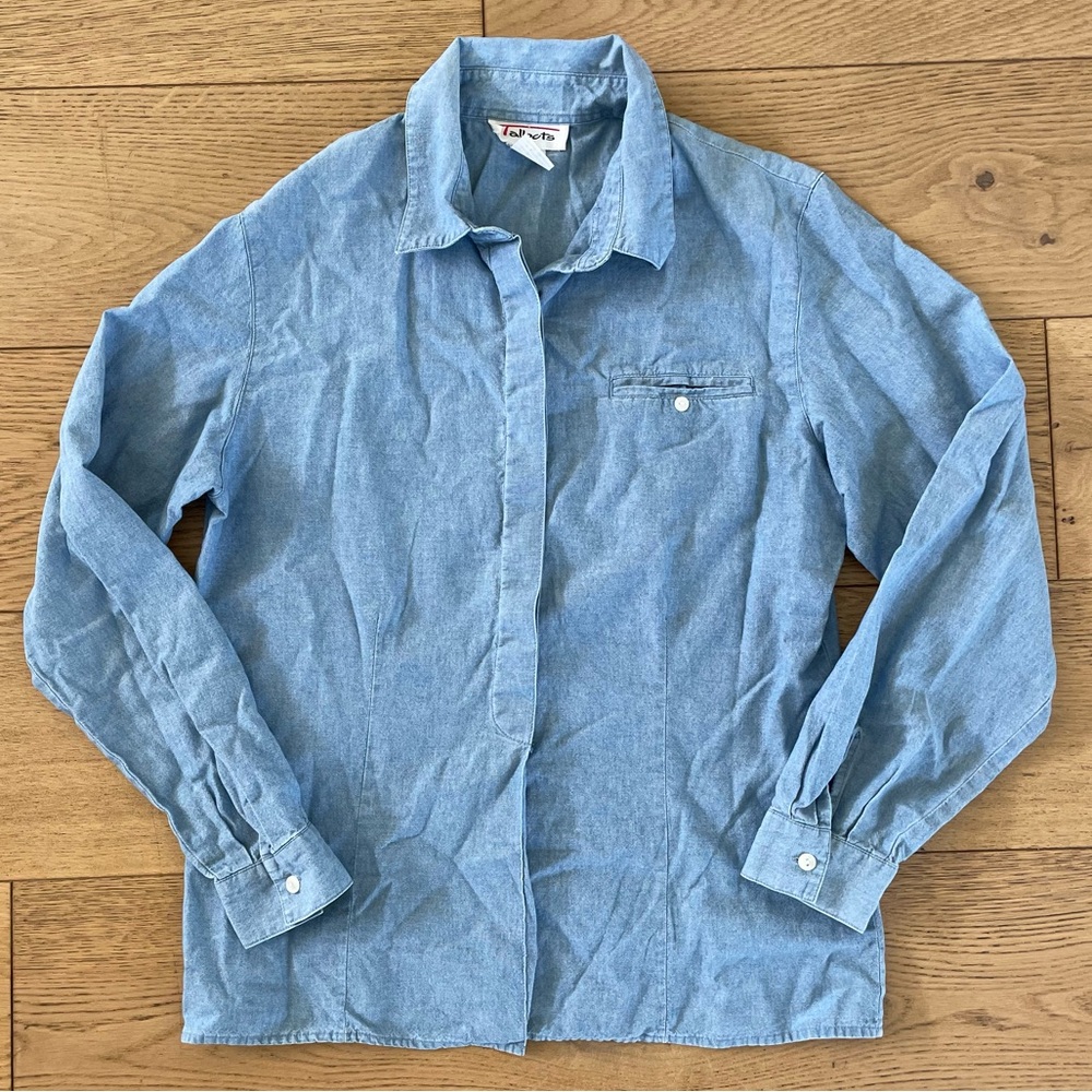 SOLD- Denim Talbots Button Down Loose Shirt